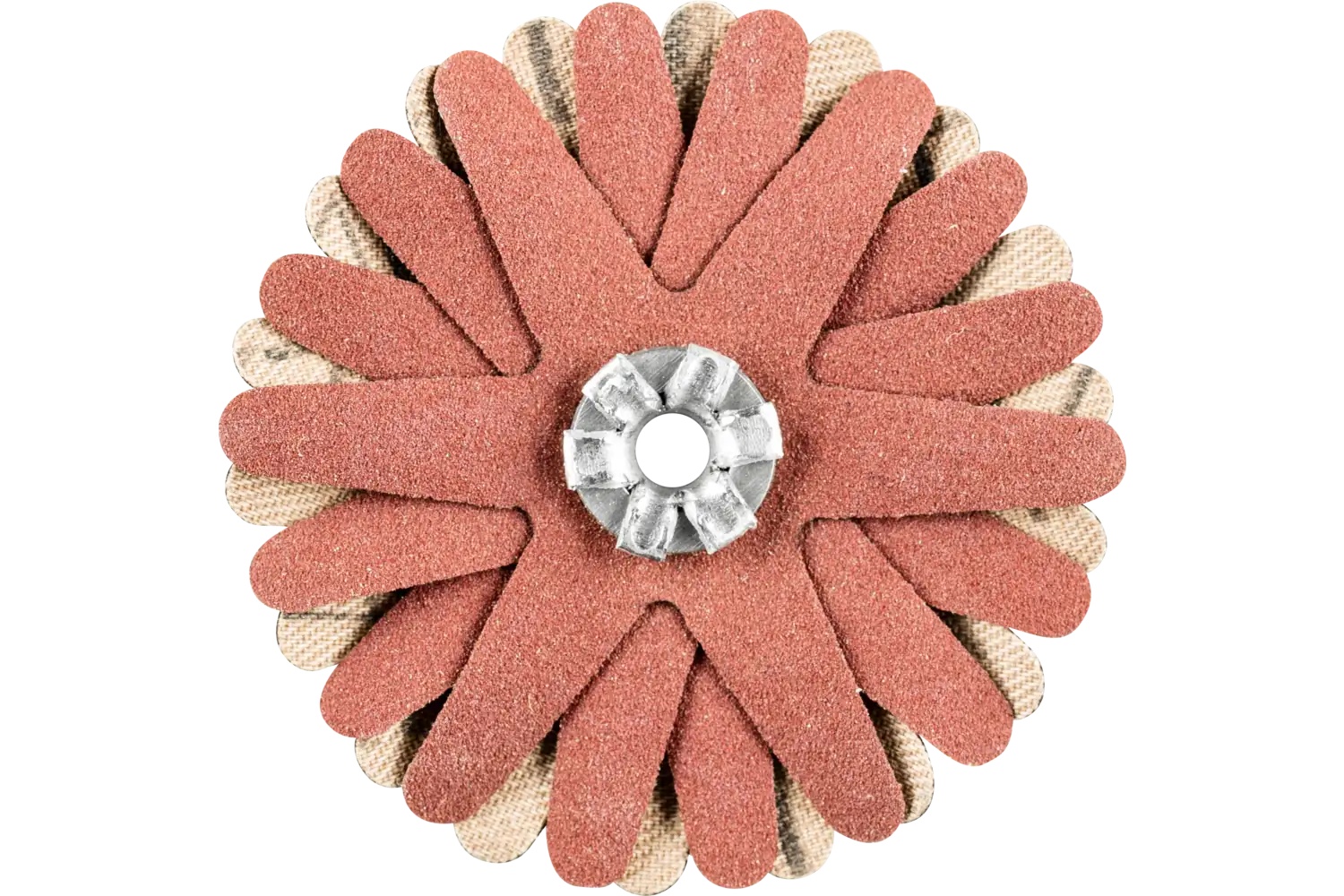 Picture of Pferd Polistar-Tube Abrasive Star, 2" dia, 6 Layers, 4mm Bore, 320 Grit, Aluminum oxide